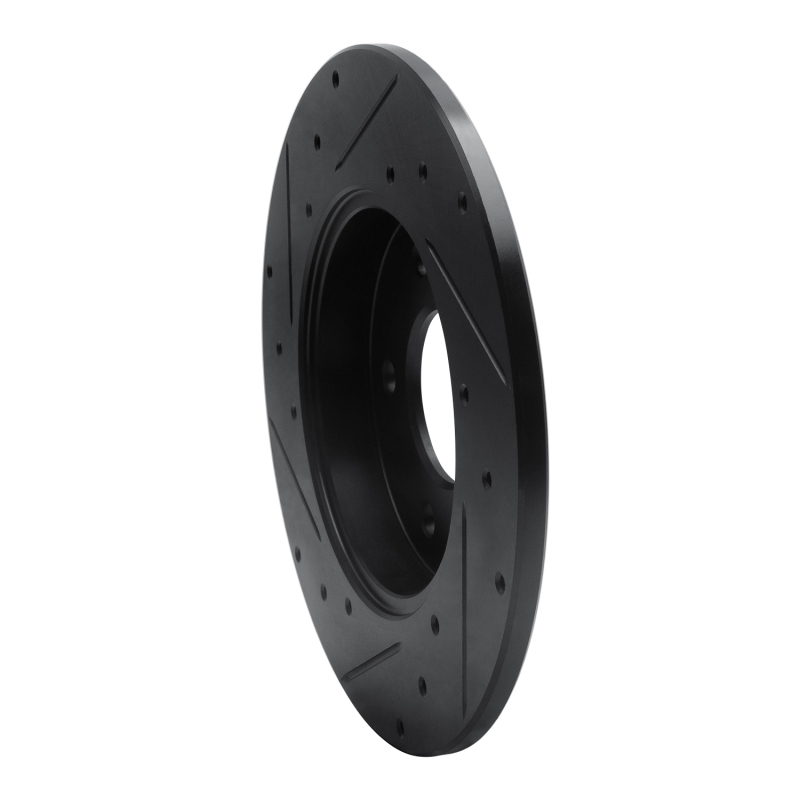 Buick Park Avenue Brake Rotor (1) - Rear Right - R1 Concepts - Drilled & Slotted - Black - `92-`05